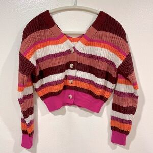 Jessica Simpson Cropped Long sleeve multicolored sweater  Medium